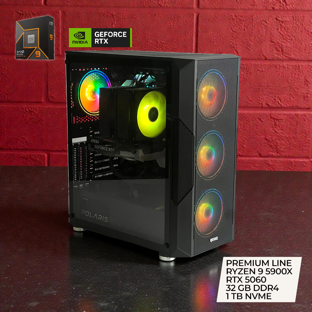 Ігровий преміум ПК AMD Ryzen 9 5900X / NVIDIA RTX 5060 / 32 GB DDR4 / 1 TB SSD M2 NVME / ASUS PRIME AMD 570P / POLARIS 750 W, фото 1