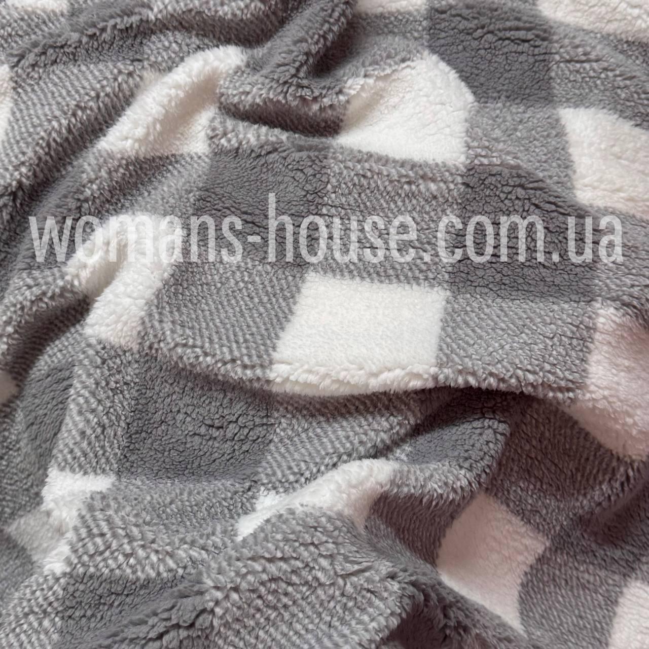 Тканина хутро Тедді плюшевий стрейч м'який 260 г/м2 150 см квадрат Сірий, фото 1