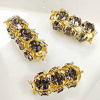 Crystal Tube Preciosa (Чехія) 16x7мм Black Diamond/золото