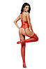 Бодістокінг - Bodystocking 2054, red - One Size, фото 3