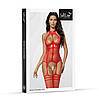Бодістокінг - Bodystocking 2054, red - One Size, фото 4