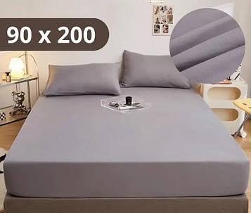 Простирадло на резинці Softable Fabric 90×200 — м’яке, щільне, комфортне, сірий (KT7006004) PeremogaUA