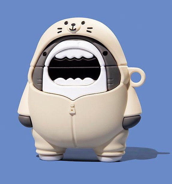 Силіконовий чохол Alitek для навушників Apple AirPods 4 Акула Bear Shark, фото 1