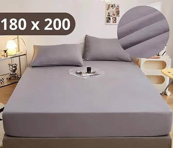 Простирадло на резинці Softable Fabric 180×200 + 2 наволочки — м’яке, щільне, комфортне, сірий (KT7006003) PeremogaUA