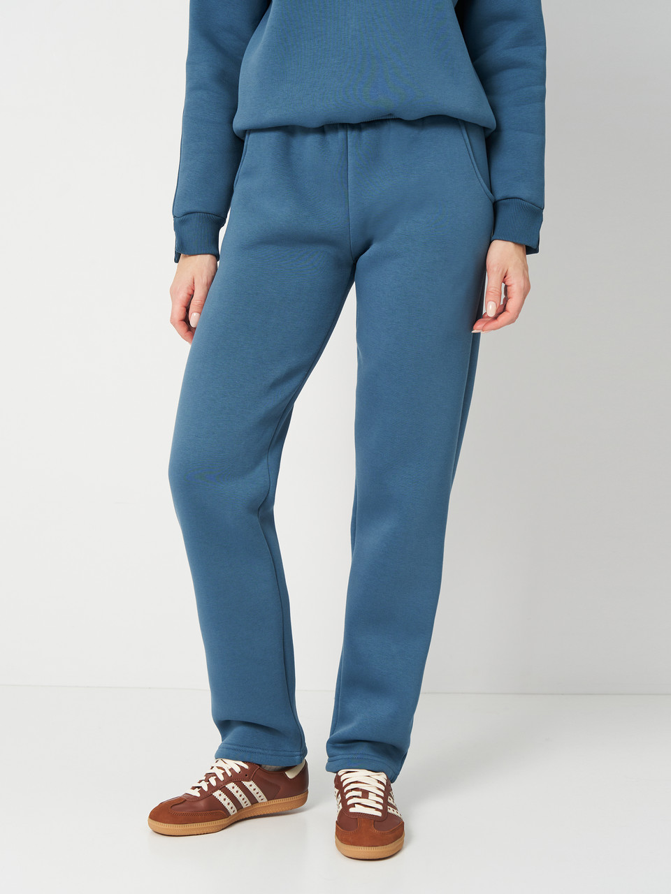 Штани прямі теплі спортивні жіночі Мальта 25/Ж020-14 Блакитний S (2901000467733), фото 1