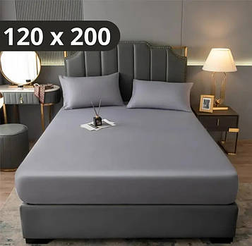 Простирадло на резинці Softable Fabric 120×200 — м’яке, щільне, комфортне, сірий (KT7006035) PeremogaUA