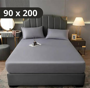 Простирадло на резинці Softable Fabric 90×200 — м’яке, щільне, комфортне, сірий (KT7006034) PeremogaUA