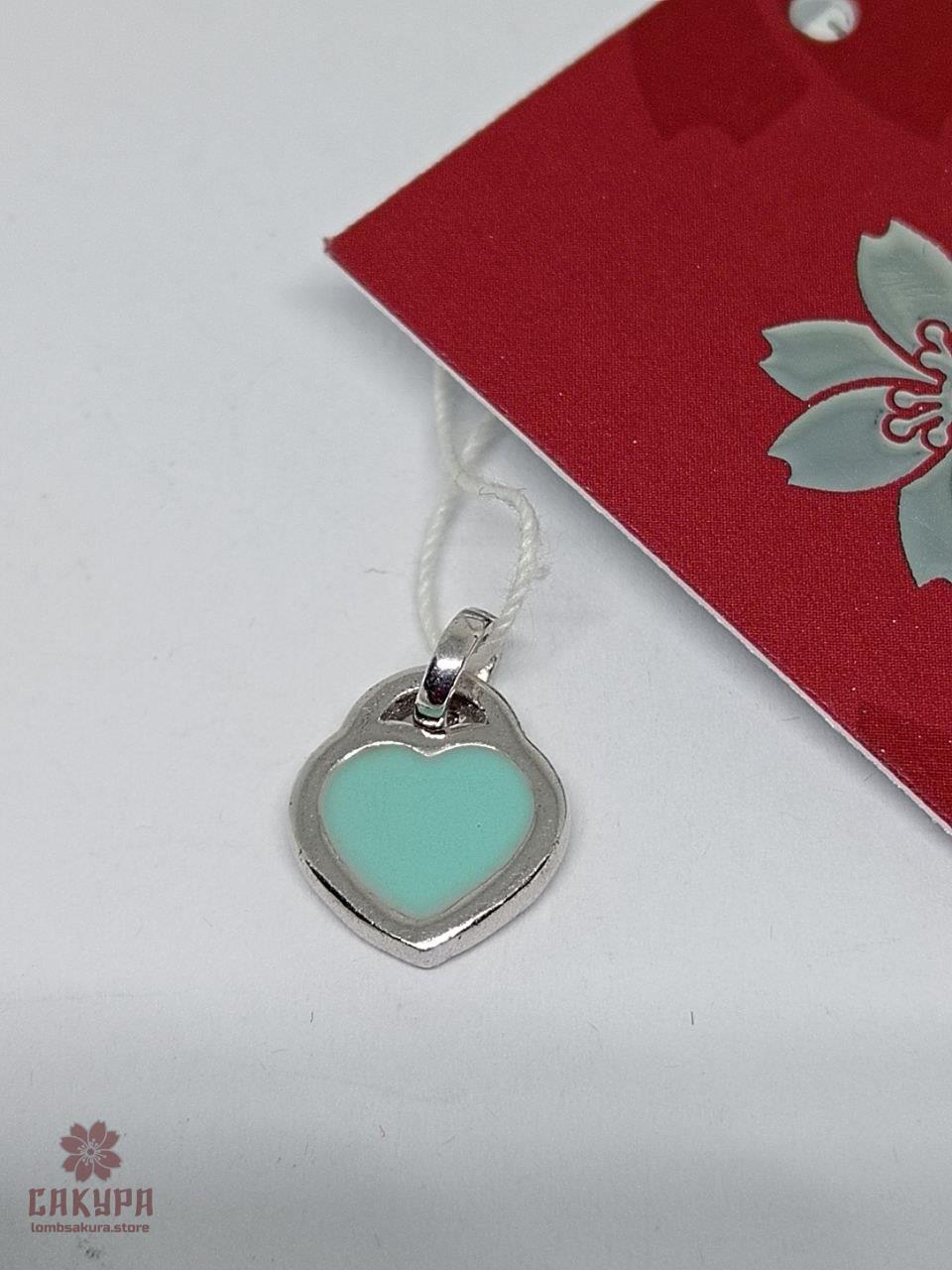 Срібний Кулон зі вставкою емаль, фото 1