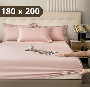 Простирадло на резинці Softable Fabric 180×200  — м’яке, щільне, комфортне, рожеве (KT7006026) PeremogaUA