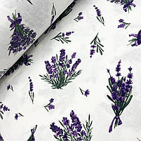 Фланель "Лаванда на білому" 240см, фото 2