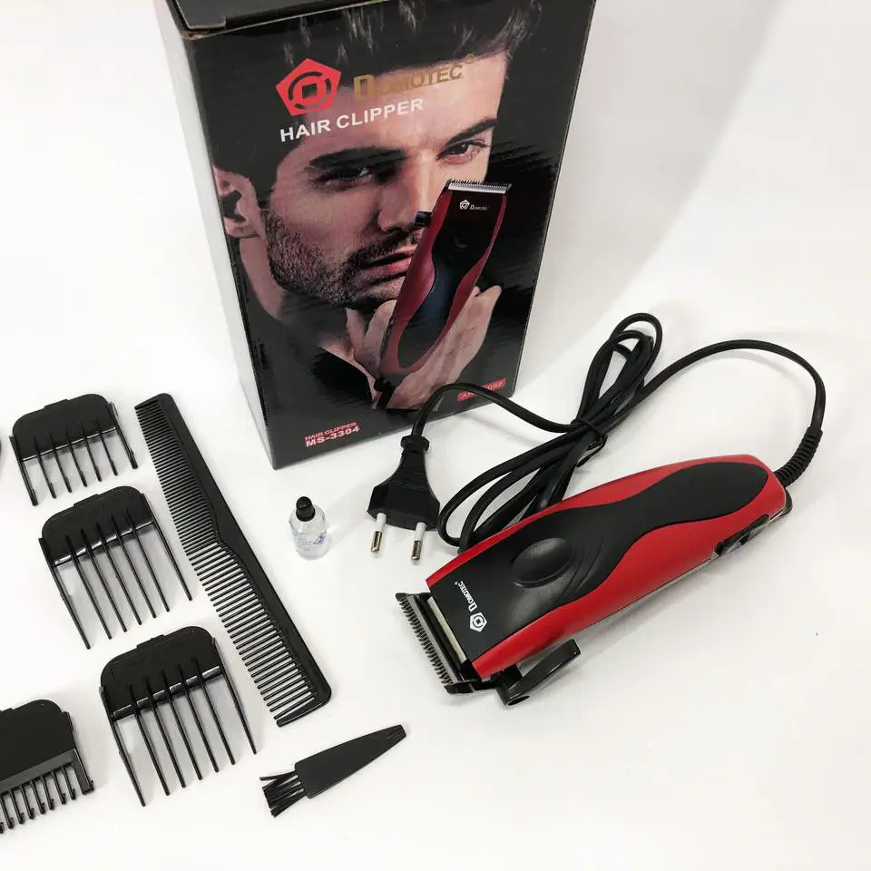 Машинка для стриження волосся Domotec MS 3304 мережева 4 насадки 3,6,9,12 мм неіржавка сталь 12 Вт Чорний, фото 1