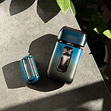 Електробритва Шейвер VGR V-362 чоловіча професійна для сухого гоління з тримером подвійне лезо LED дисплей 5 Вт Синій, фото 2