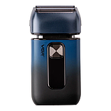 Електробритва Шейвер VGR V-362 чоловіча професійна для сухого гоління з тримером подвійне лезо LED дисплей 5 Вт Синій, фото 4