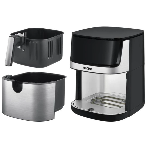 Мультипіч-фритюрниця Rotex ROM770-XL UP&DownFry 7.5 л антипригарне покриття 8 програм 2000 Вт Чорний, фото 1