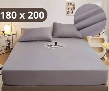 Простирадло на резинці Softable Fabric 180×200 — м’яке, щільне, комфортне, сірий (KT7006007) PeremogaUA