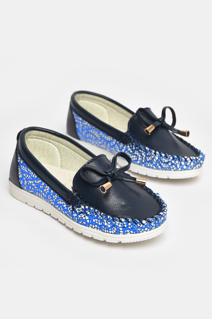 Мокасини дитячі для дівчинки темно-синього кольору 208735P, фото 1
