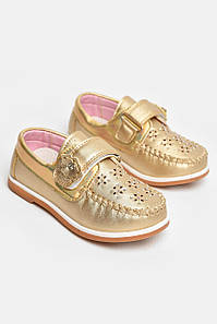 Мокасини дитячі для дівчинки золотистого кольору 208739P