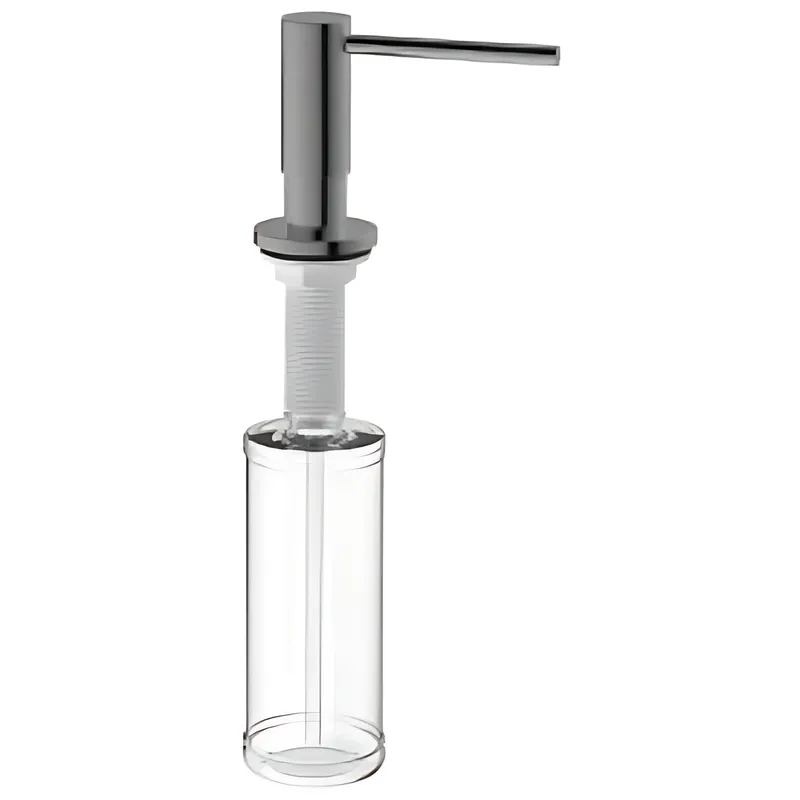 Дозатор для рідкого мила врізний MIXXUS DIS-03.SUS GRAPHITE з неірж.сталі SUS304 колір графіт (300 мл, фото 1