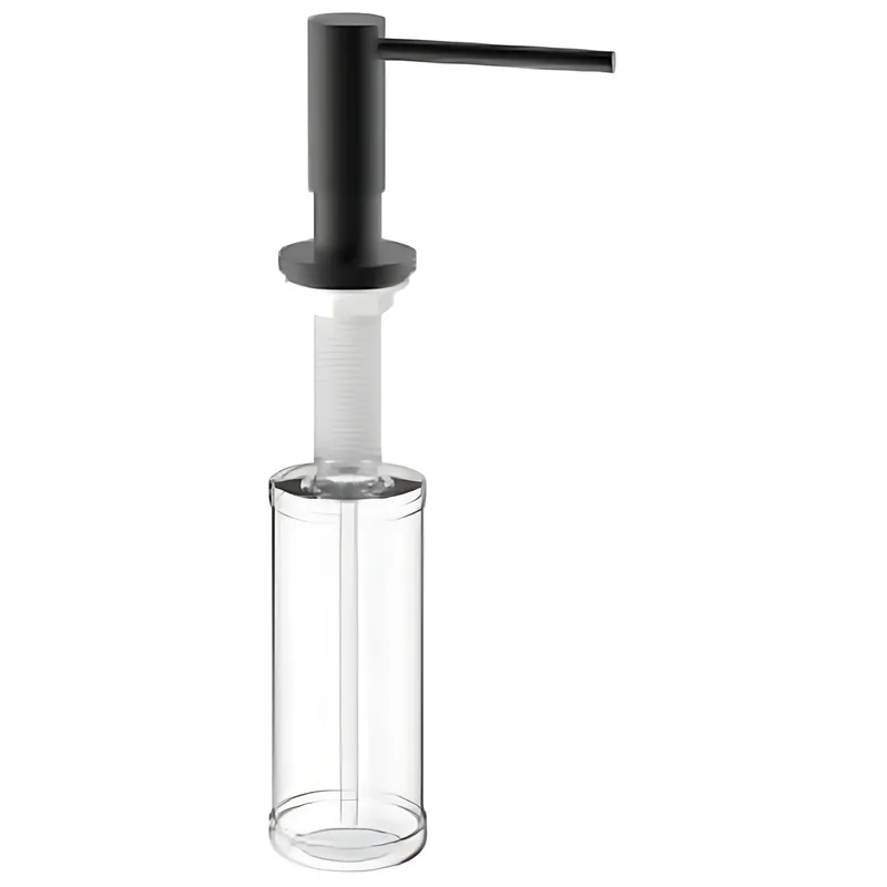 Дозатор для рідкого мила врізний MIXXUS DIS-03.SUS BLACK з неірж.сталі SUS304 колір чорний (300 мл) (, фото 1