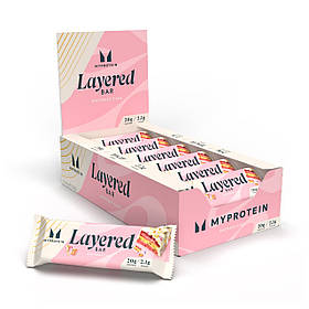 Myprotein Layered Bar - 12x60g Vanilla Birthday Cake yL.
