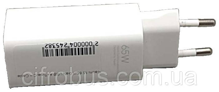 Зарядний пристрій Б/У Xiaomi Mi 65 W GaN USB A+Type-C + Cable Type-C to Type-C White (AD652GEU), фото 1