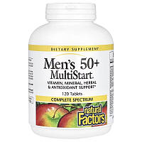 Мультивітаміни для чоловіків 50+, Men's 50+ MultiStart, Natural Factors, 120 таблеток