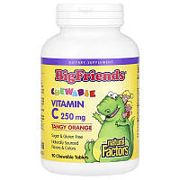 Вітамін C для дітей, 250 мг, смак апельсина, Chewable Vitamin C, Natural Factors, 90 жувальних таблеток