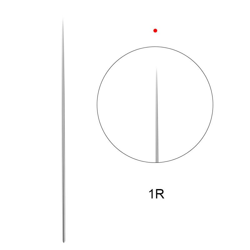 Голки 1RL 0.35 мм для татуажу та перманентного макіяжу, 100 шт контурні для машинок, фото 1