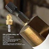 Ступінчасте свердло 15-19мм титанове для PPR труб та відновлення фітингів універсальне, фото 2