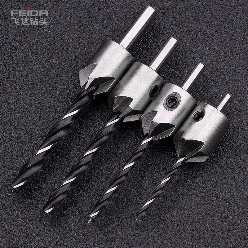 Набір свердел із зенківкою 7шт 3–10мм, циліндричні, HSS сталь для дерева, пластику, металу, фото 1