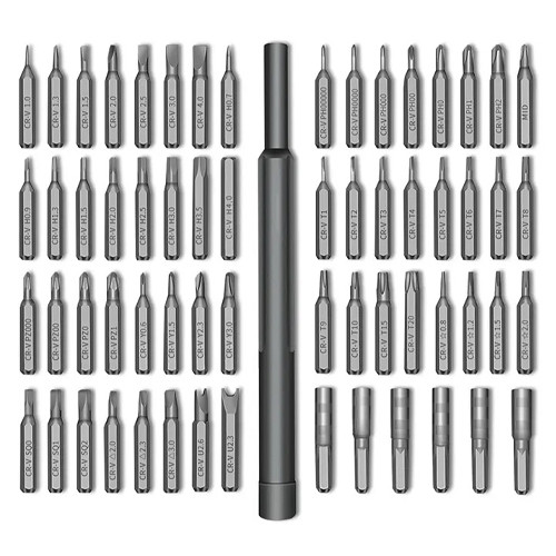 Викрутка прецизійна магнітна з 62 змінними бітами для ремонту електроніки кейс у комплекті, фото 1