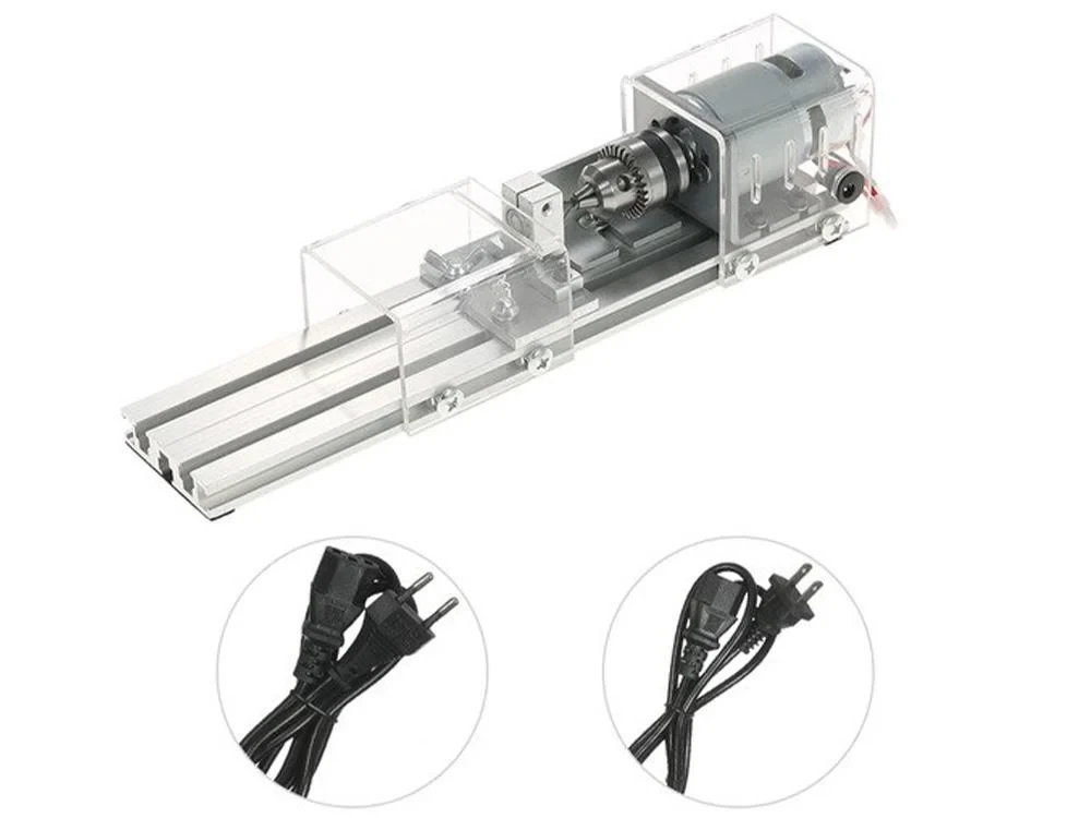 Міні токарний верстат по дереву 100 Вт, мережевий, для моделізму та виготовлення бусин, фото 1