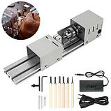 Міні токарний верстат по дереву 100 Вт, мережевий, для моделізму та виготовлення бусин, фото 3