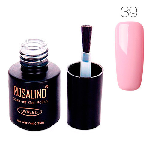 Rosalind Гель-лак для нігтів 7 мл, шелак, 39 світло-рожевий, фото 1