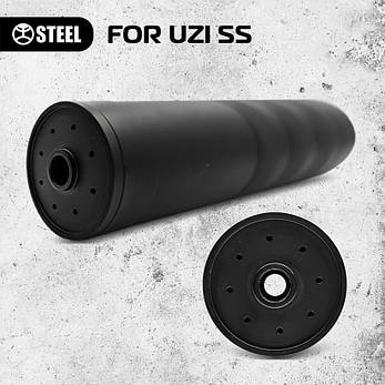 Саундмодератор FOR UZI SS Калібр: 9мм Різьблення: для UZI Габарити: 200х48 (інтеграція 90 мм) ​Вага: 640 гр, фото 2