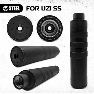 Саундмодератор FOR UZI SS Калібр: 9мм Різьблення: для UZI Габарити: 200х48 (інтеграція 90 мм) ​Вага: 640 гр, фото 1