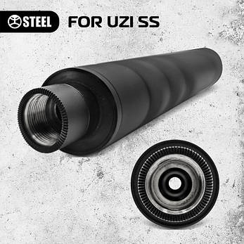 Саундмодератор FOR UZI SS Калібр: 9мм Різьблення: для UZI Габарити: 200х48 (інтеграція 90 мм) ​Вага: 640 гр, фото 3