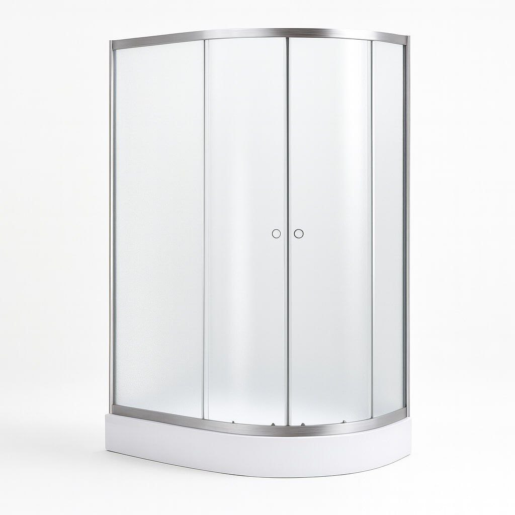 Душова кабіна Sansa S120-80/15L 120х80х197см з низьким піддоном ліва сатин розсувні двері скло фабрик