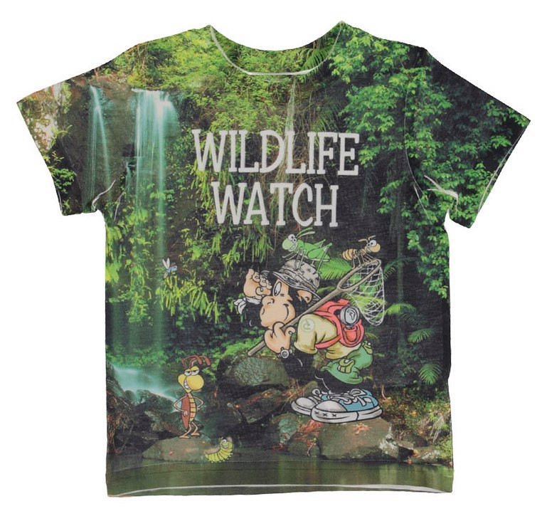 Футболка для хлопчика LC Waikiki в малюнок природа з написом Wild life watch 100% бавовна