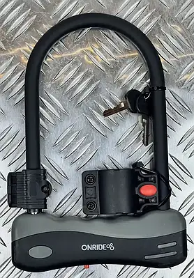 Замок для велосипеда велозамок ONRIDE Clamp 10 скоба U-lock з кріпленням 12х108х183 мм чорний