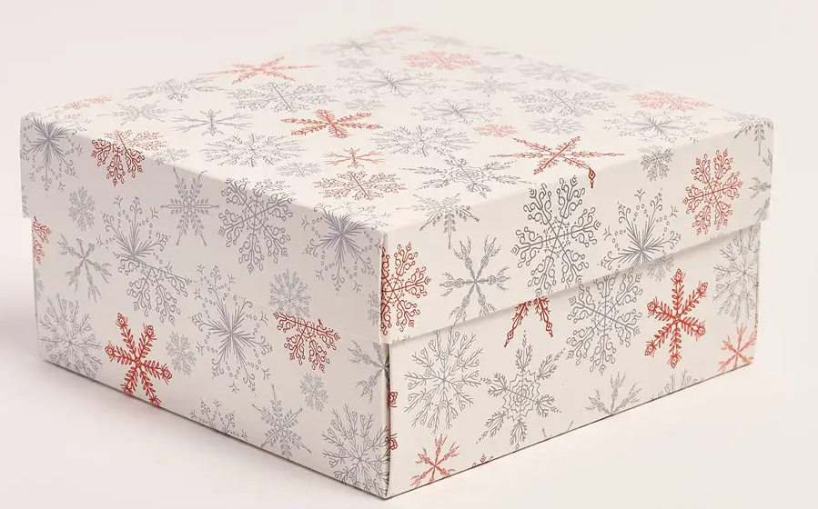 Подарункова коробочка з картону "Зима" 195*195*97, фото 1