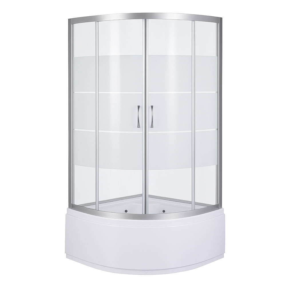 Душова кабіна Sansa S-90/40 (2) 90х90х196 см з глибоким піддоном сатин скло прозоре-lines