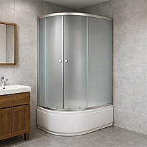 Душова кабіна Sansa S120-80/40R 120х80х197 см з глибоким піддоном сатин скло шиншила, фото 2