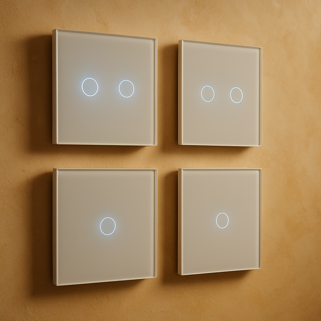 Сенсорні вимикачі світла Palermo білі Одинарні 2 шт + Подвійні 2 шт