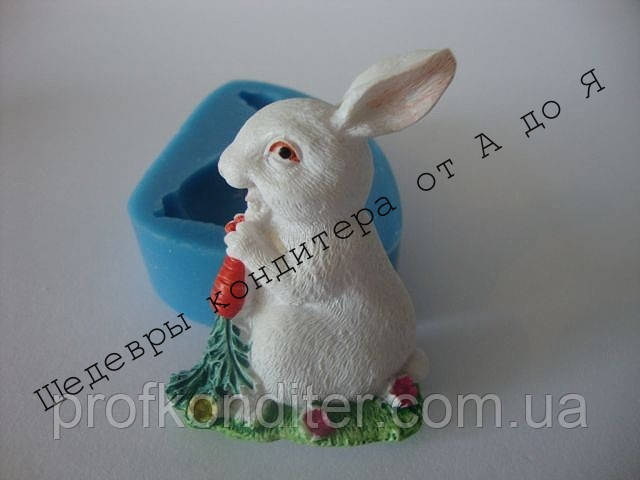 Силіконовий молд "Зайчик з морквиною", фото 1