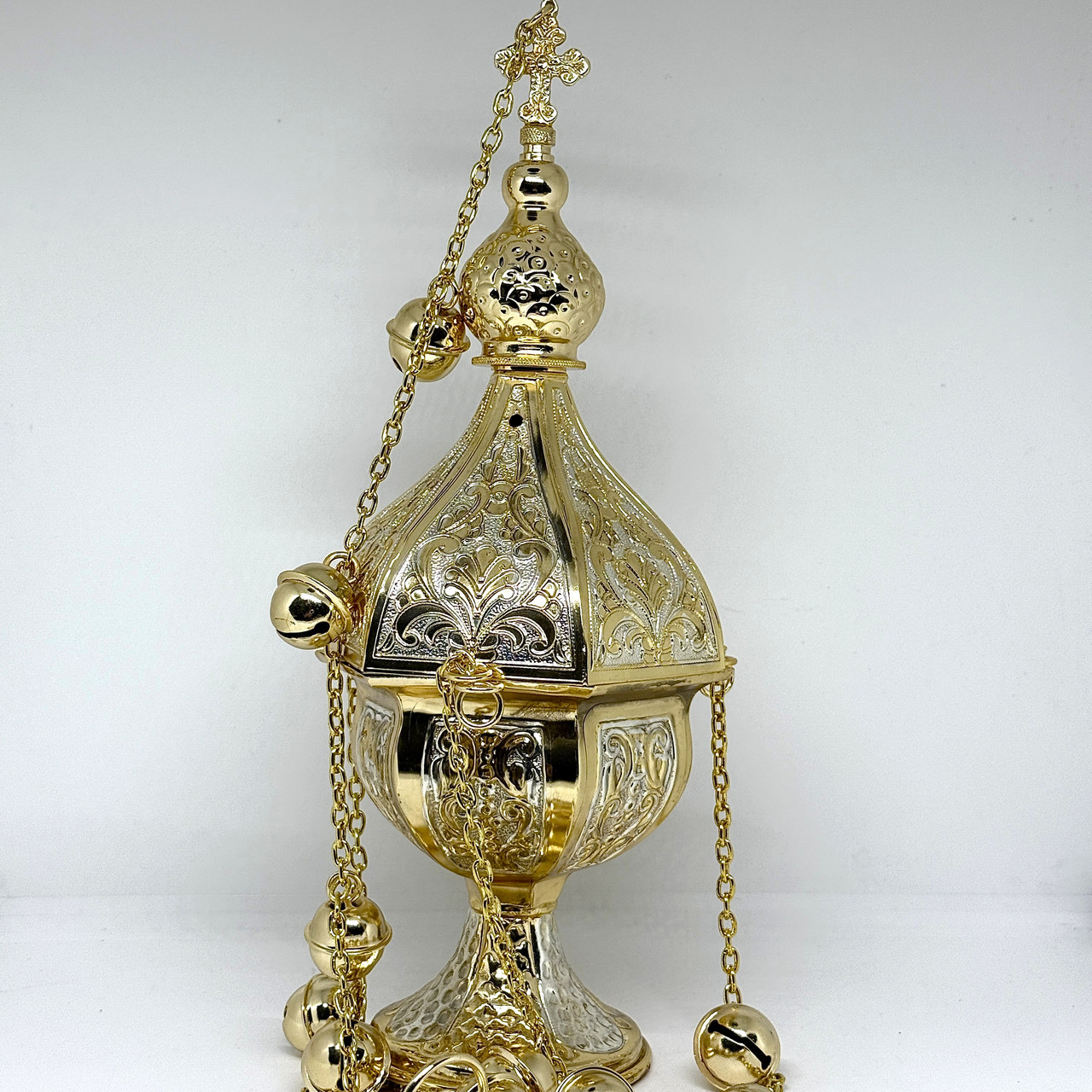 Церковне шестигранне кадило із позолотою (Греція), фото 1