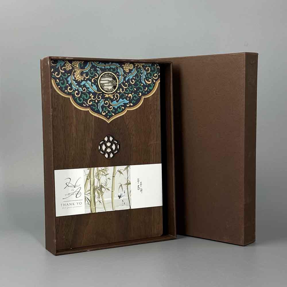 Подарунковий блокнот Східна класика у дерев’яній обкладинці, фото 1