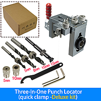 Кондуктор 3-в-1 для свердління та фіксації — універсальний столярний шаблон із швидким затискачем V2