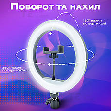 Набір блогера 5 в 1 кільцева лампа 30 см із бездротовим мікрофоном штативом на 2.1 метр лампа для тик току лампа для селфі, фото 2