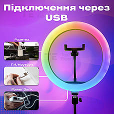Набір блогера 5 в 1 кільцева лампа 30 см із бездротовим мікрофоном штативом на 2.1 метр лампа для тик току лампа для селфі, фото 3